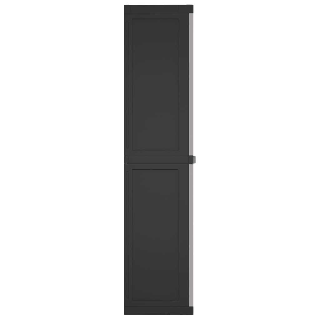 vidaXL Dulap depozitare de exterior, gri și negru, 65x37x165 cm, PP