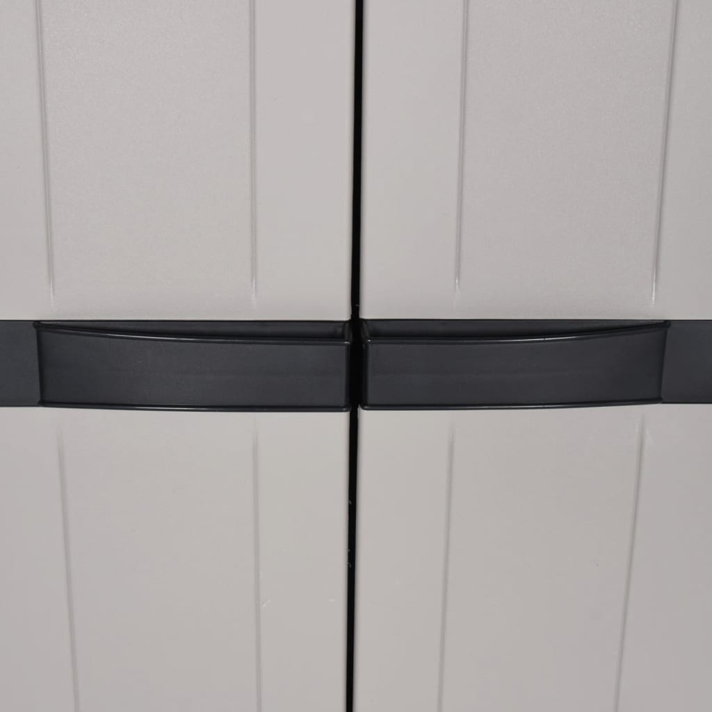 vidaXL Dulap depozitare de exterior, gri și negru, 65x37x165 cm, PP