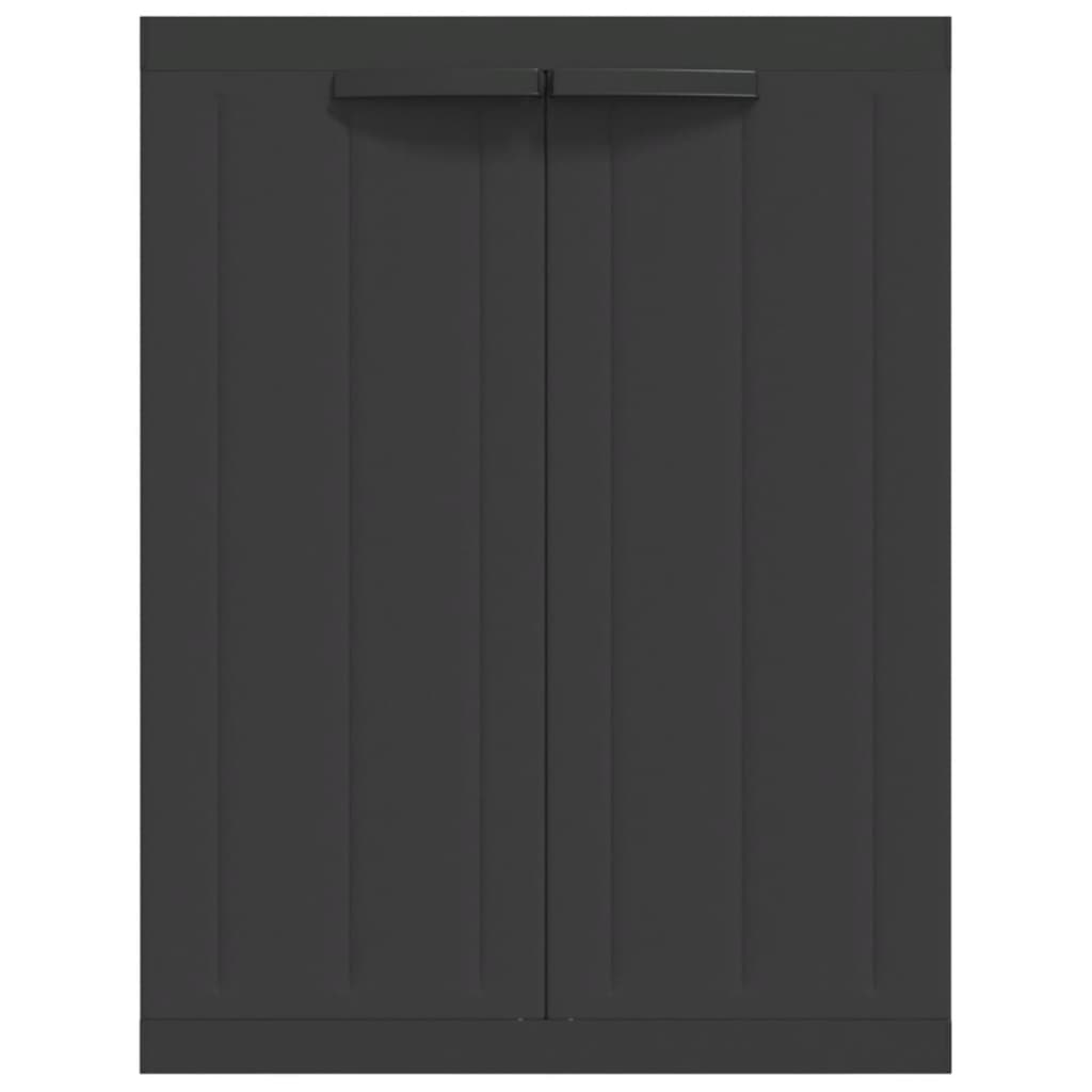 vidaXL Dulap depozitare de exterior, negru, 65x37x85 cm, PP