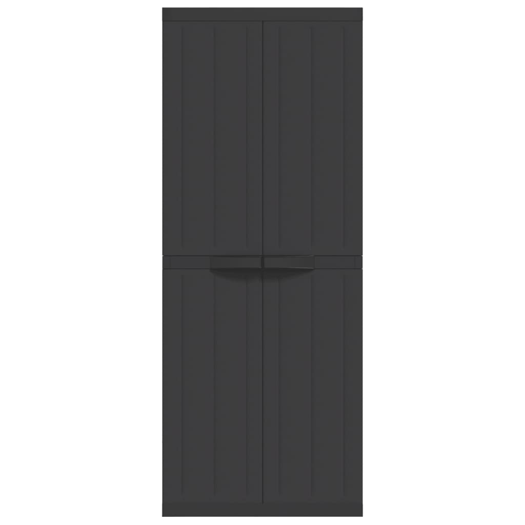 vidaXL Dulap depozitare de exterior, negru, 65x37x165 cm, PP