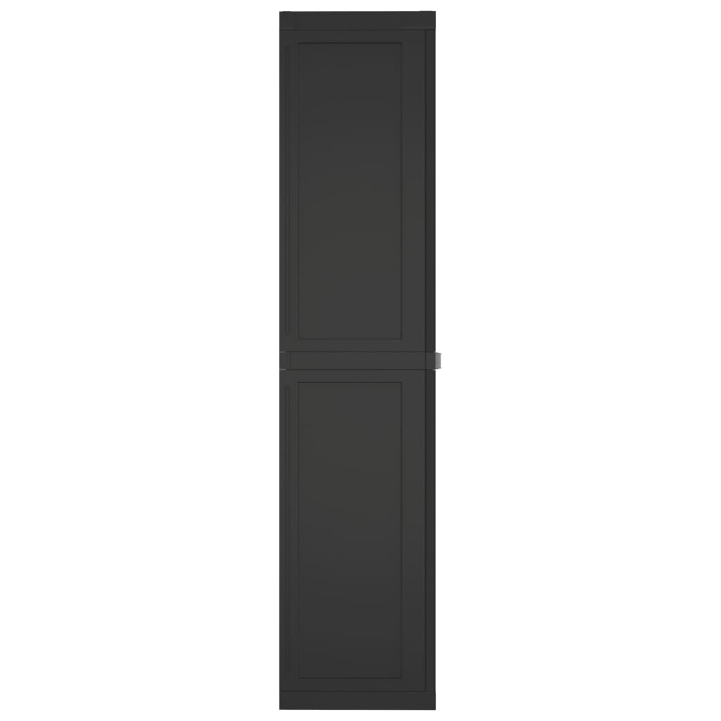 vidaXL Dulap depozitare de exterior, negru, 65x37x165 cm, PP