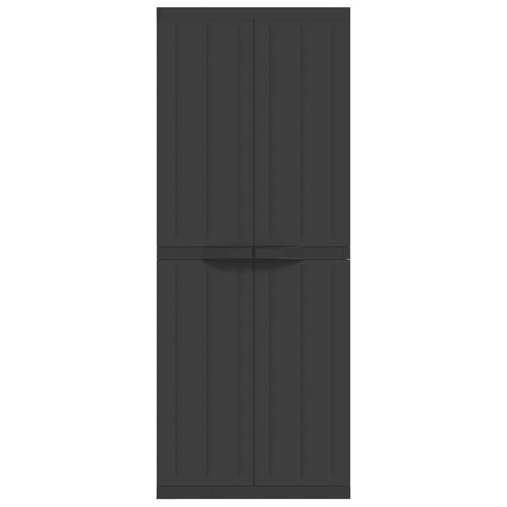 vidaXL Dulap depozitare de exterior, negru, 65x37x165 cm, PP
