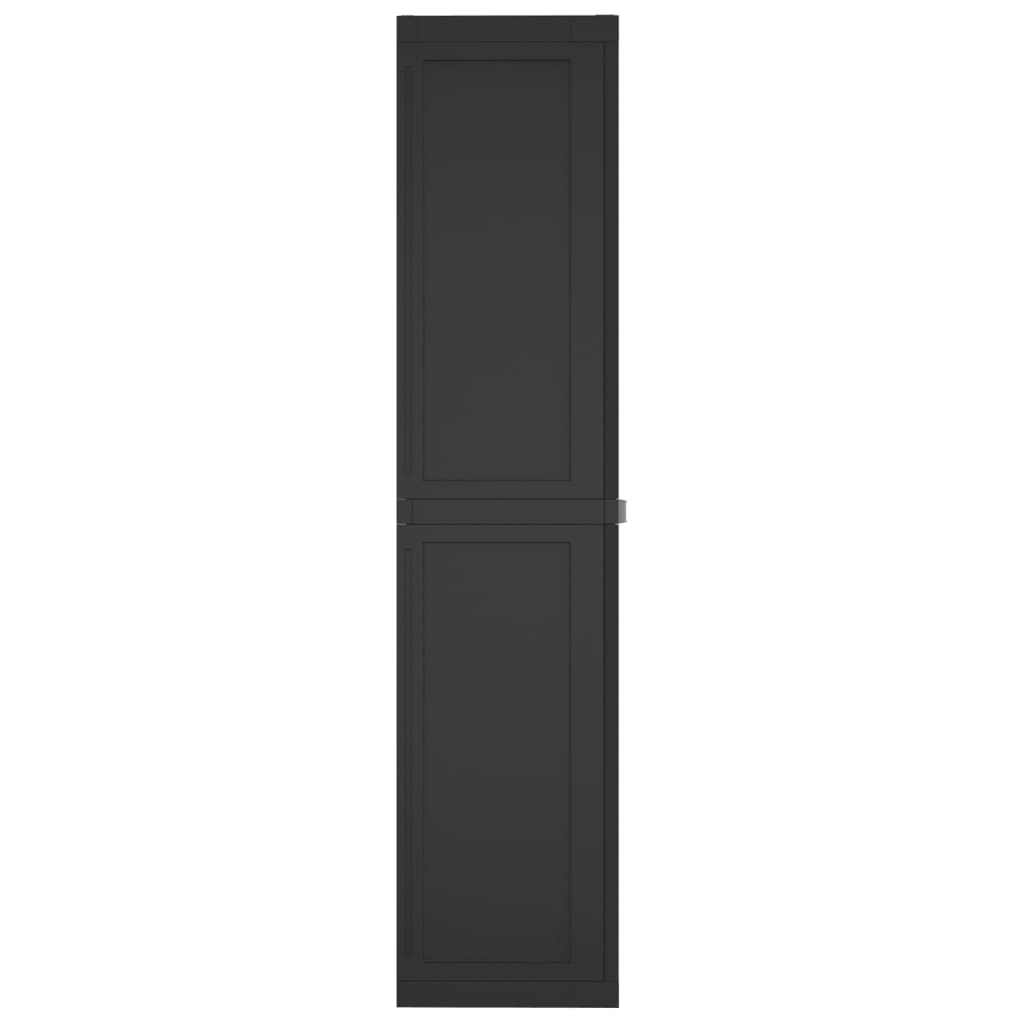 vidaXL Dulap depozitare de exterior, negru, 65x37x165 cm, PP