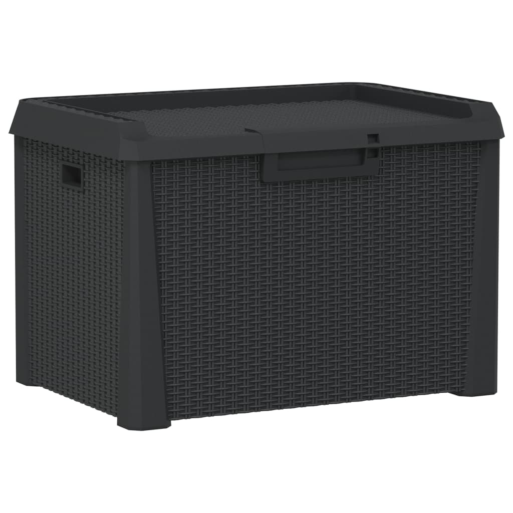 vidaXL Cutie de depozitare pentru grădină, antracit, 125 L, PP vidaXL Cutie de depozitare pentru grădină, antracit, 125 L, PP