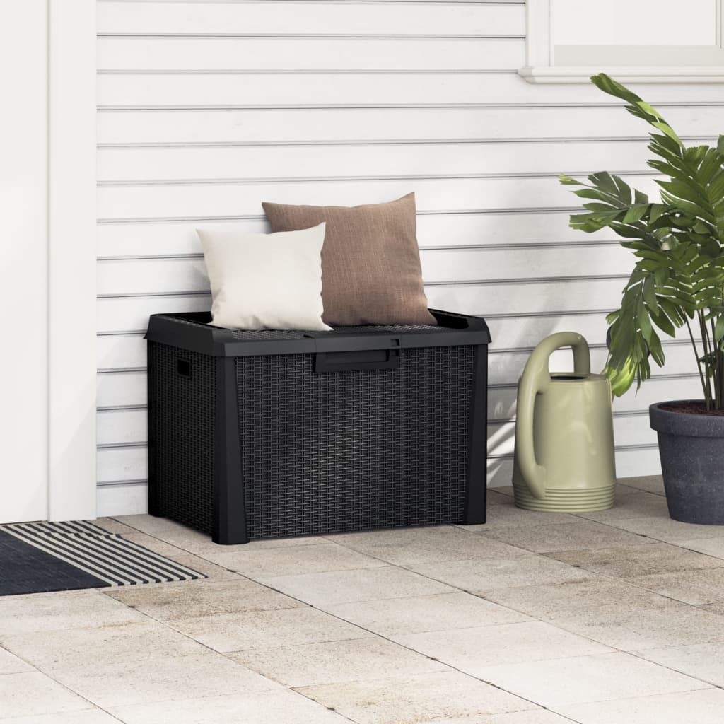 vidaXL Cutie de depozitare pentru grădină, antracit, 125 L, PP vidaXL Cutie de depozitare pentru grădină, antracit, 125 L, PP