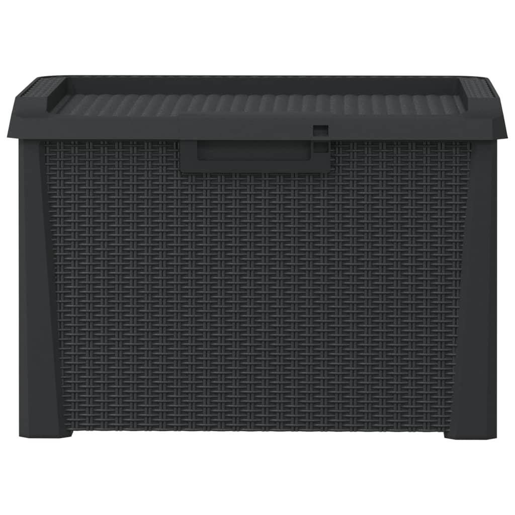 vidaXL Cutie de depozitare pentru grădină, antracit, 125 L, PP vidaXL Cutie de depozitare pentru grădină, antracit, 125 L, PP