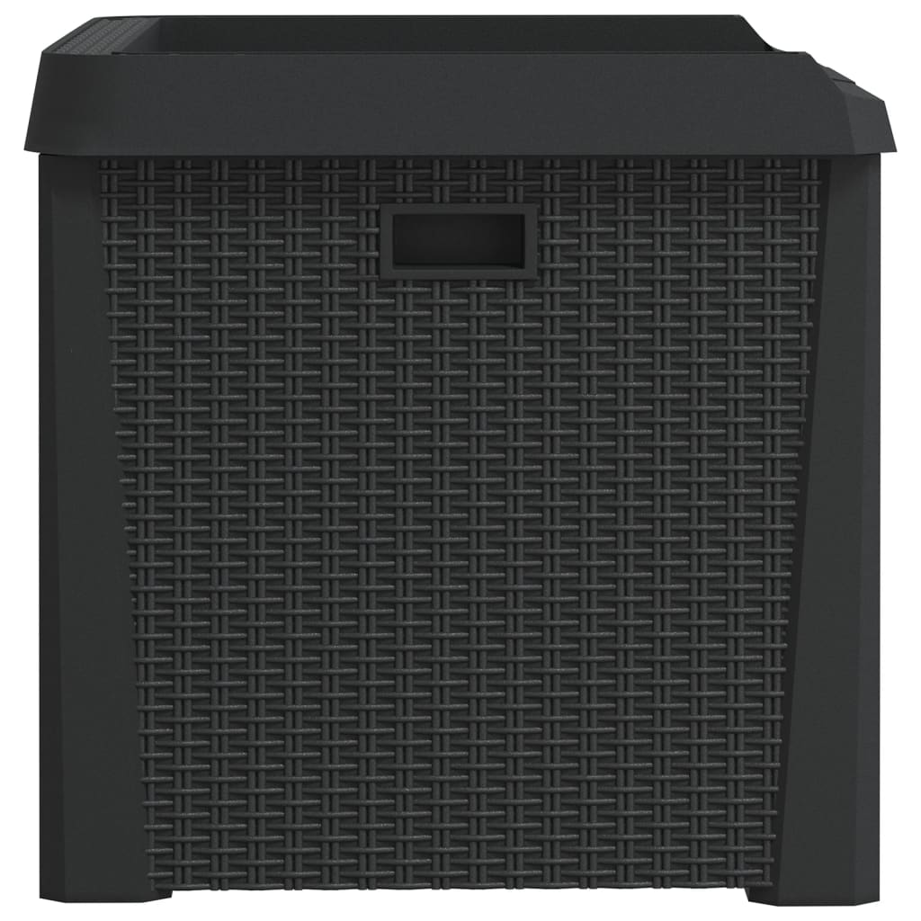 vidaXL Cutie de depozitare pentru grădină, antracit, 125 L, PP vidaXL Cutie de depozitare pentru grădină, antracit, 125 L, PP