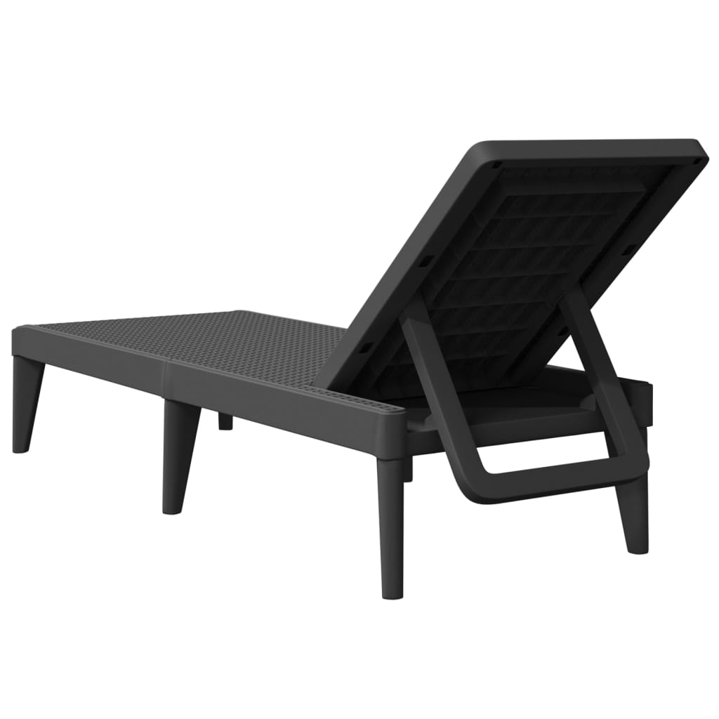 vidaXL Șezlong, antracit, 186x60x29 cm, PP