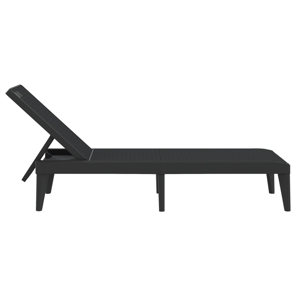 vidaXL Șezlong, antracit, 186x60x29 cm, PP