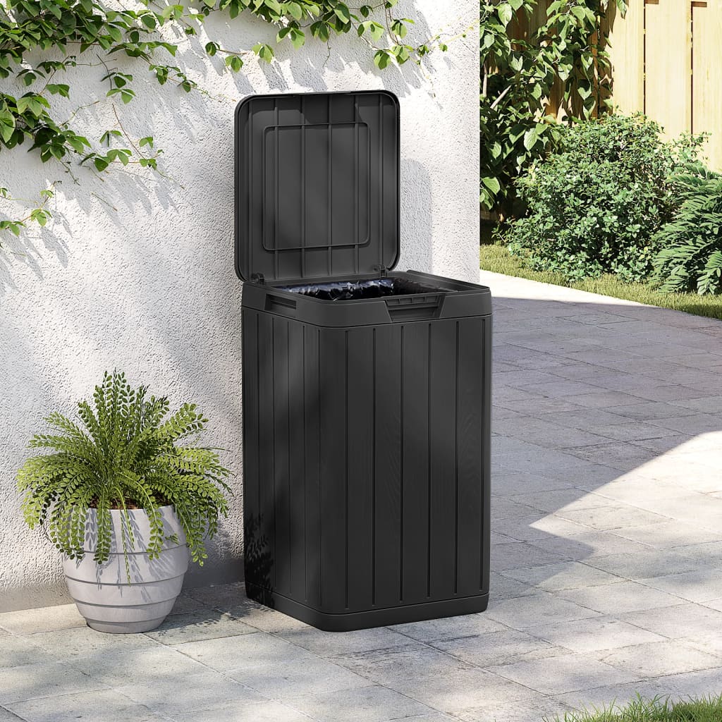 vidaXL Coș de gunoi pentru exterior, antracit, 38x38x65 cm, PP