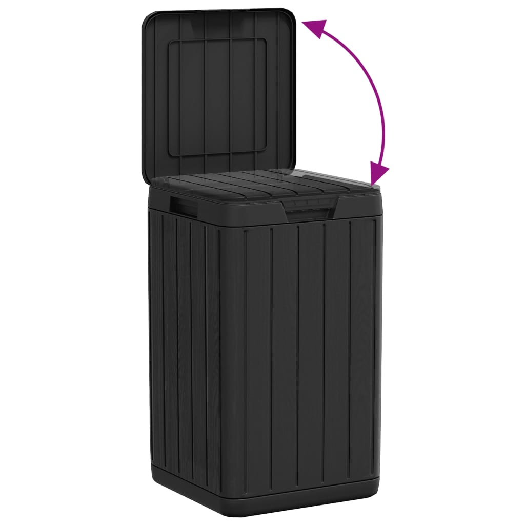 vidaXL Coș de gunoi pentru exterior, antracit, 38x38x65 cm, PP