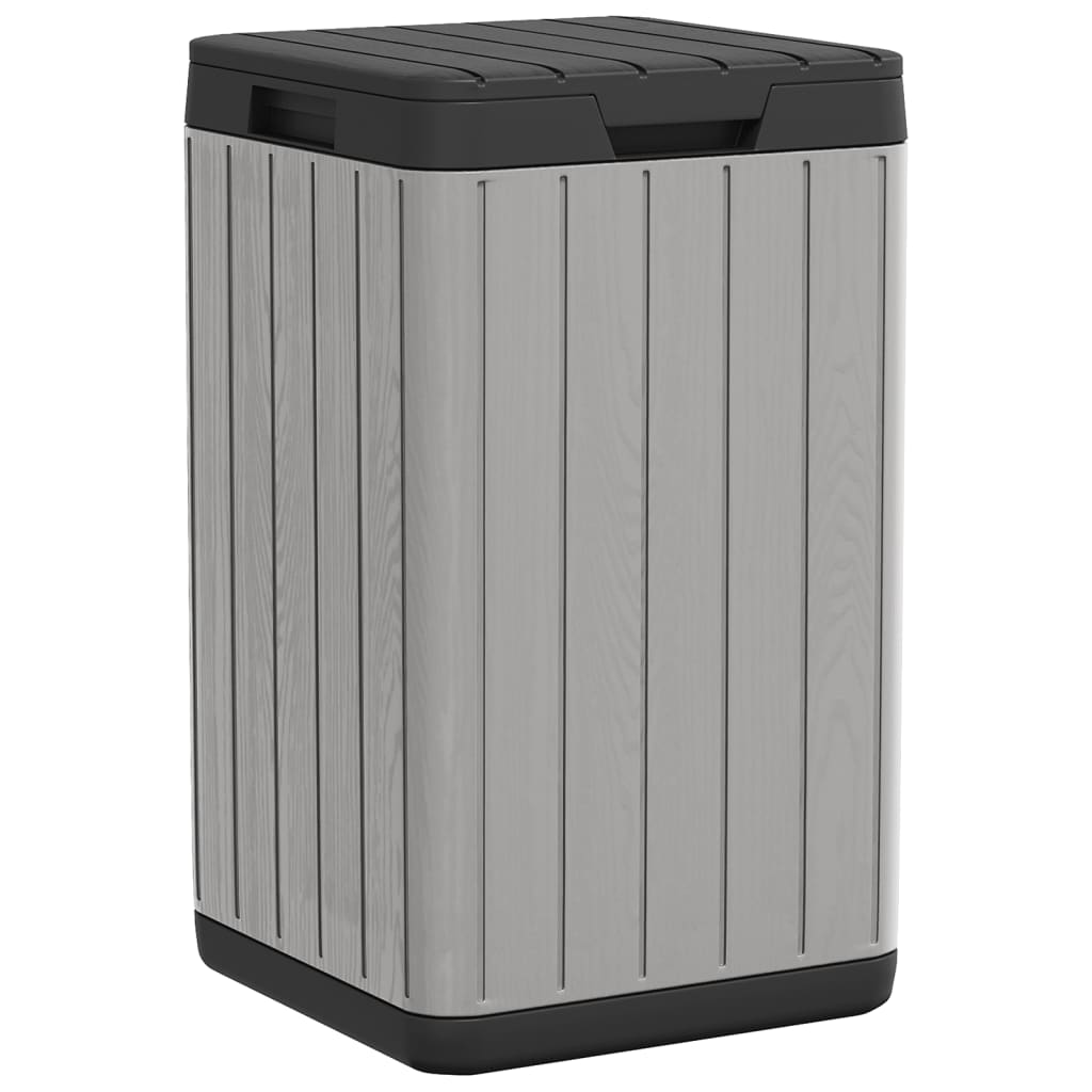 vidaXL Coș de gunoi pentru exterior, gri, 38x38x65 cm, PP vidaXL Coș de gunoi pentru exterior, gri, 38x38x65 cm, PP