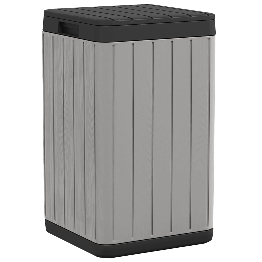 vidaXL Coș de gunoi pentru exterior, gri, 38x38x65 cm, PP vidaXL Coș de gunoi pentru exterior, gri, 38x38x65 cm, PP