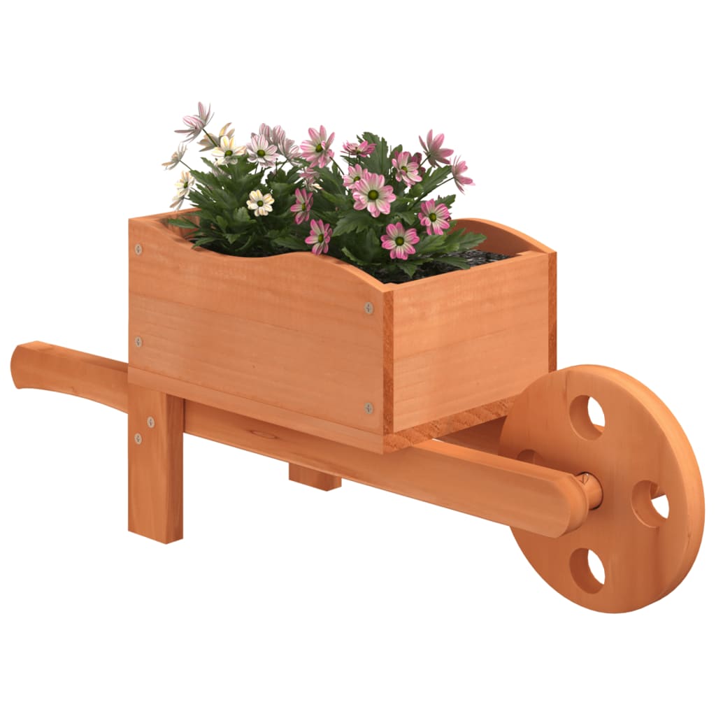 vidaXL Jardiniere tip roabă, 2 buc., 47x15x19 cm, lemn masiv de brad vidaXL Jardiniere tip roabă, 2 buc., 47x15x19 cm, lemn masiv de brad