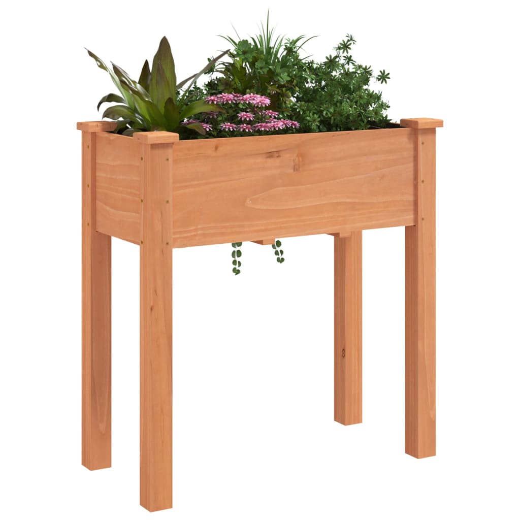 vidaXL Jardinieră cu căptușeală, maro, 71x37x76 cm, lemn masiv de brad vidaXL Jardinieră cu căptușeală, maro, 71x37x76 cm, lemn masiv de brad