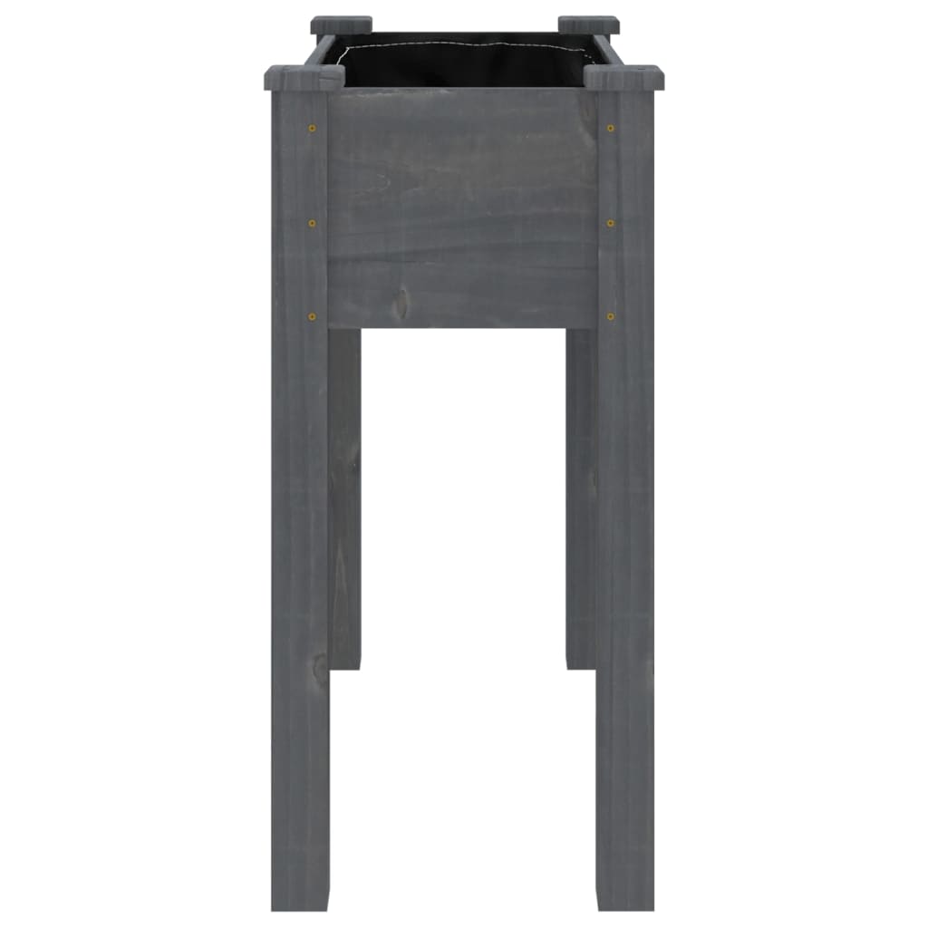 vidaXL Jardinieră cu căptușeală, gri, 71x37x76 cm, lemn masiv de brad vidaXL Jardinieră cu căptușeală, gri, 71x37x76 cm, lemn masiv de brad
