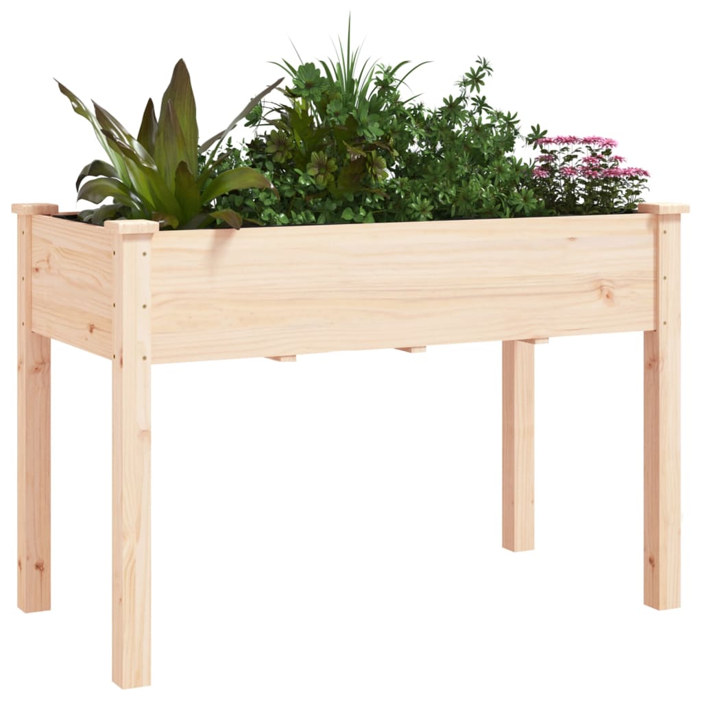 vidaXL Jardinieră cu căptușeală, 118x59x76 cm, lemn masiv de brad