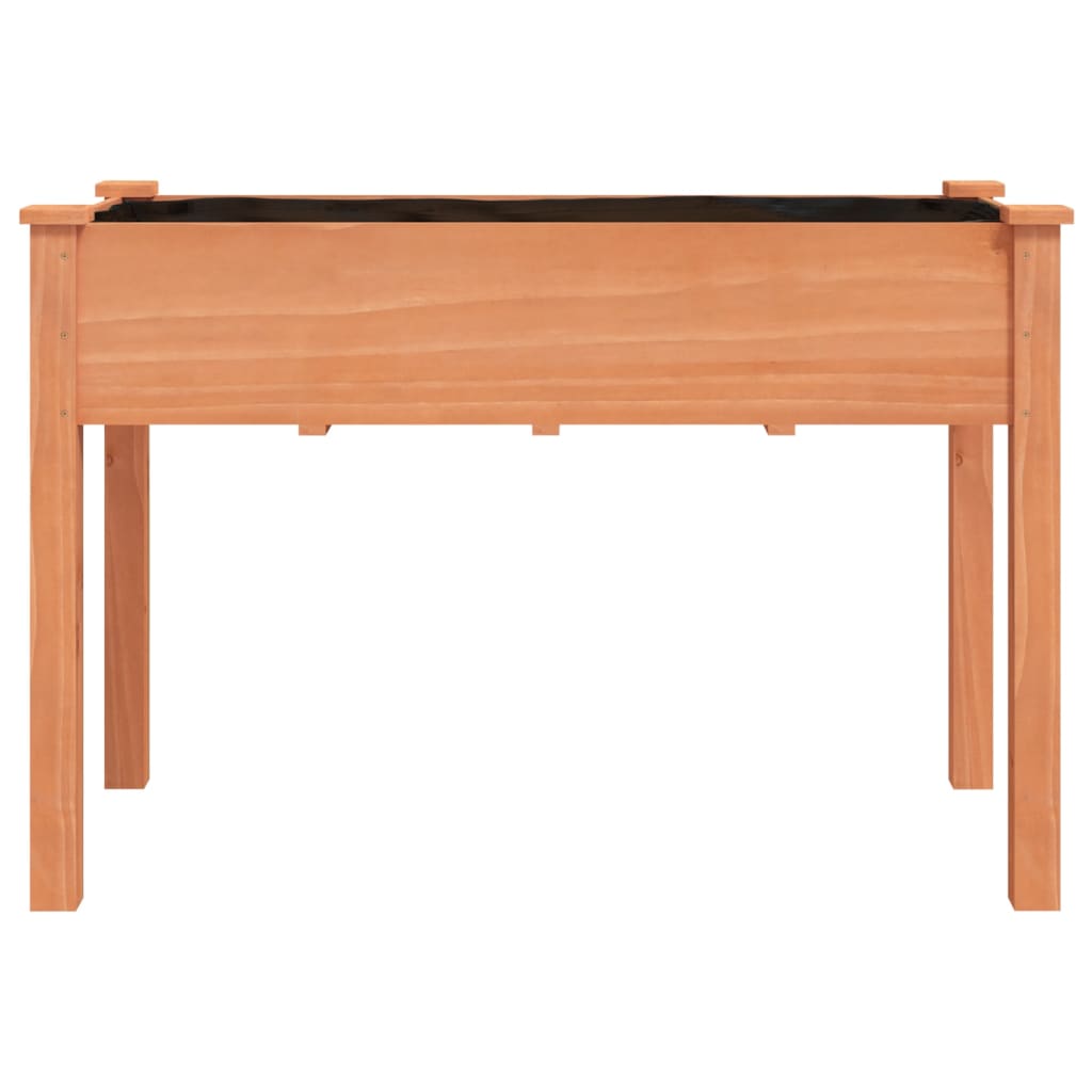 vidaXL Jardinieră cu căptușeală, maro, 118x59x76 cm, lemn masiv brad