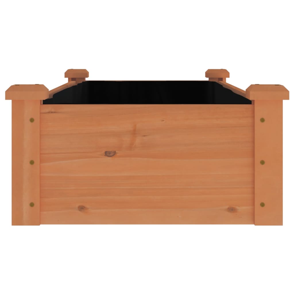 vidaXL Strat grădină înălțat cu căptușeală maro 120x45x25 cm lemn brad