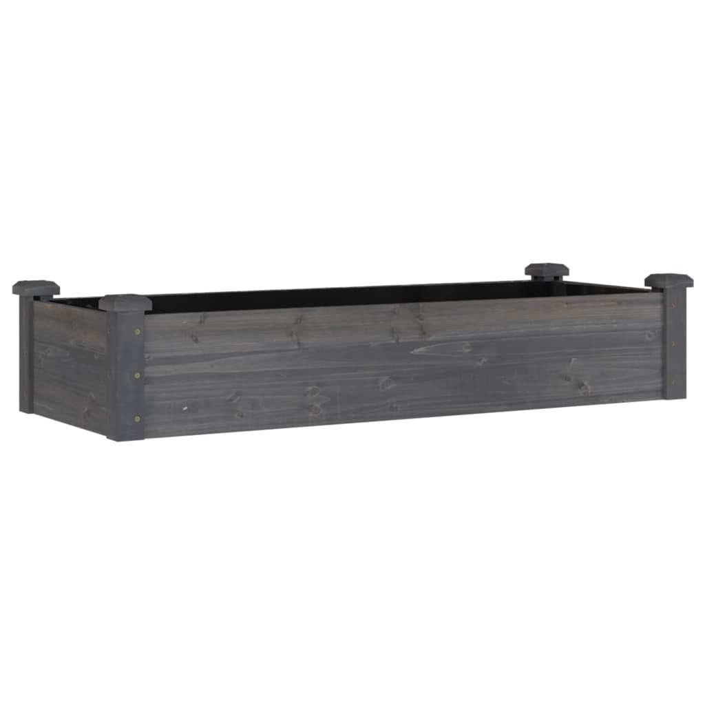 vidaXL Strat grădină înălțat cu căptușeală gri 120x45x25 cm lemn brad