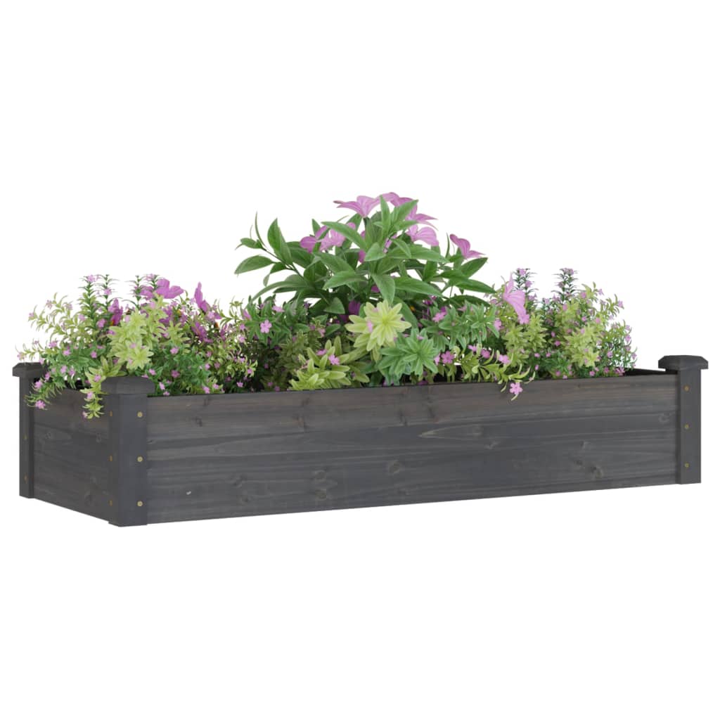 vidaXL Strat grădină înălțat cu căptușeală gri 120x45x25 cm lemn brad