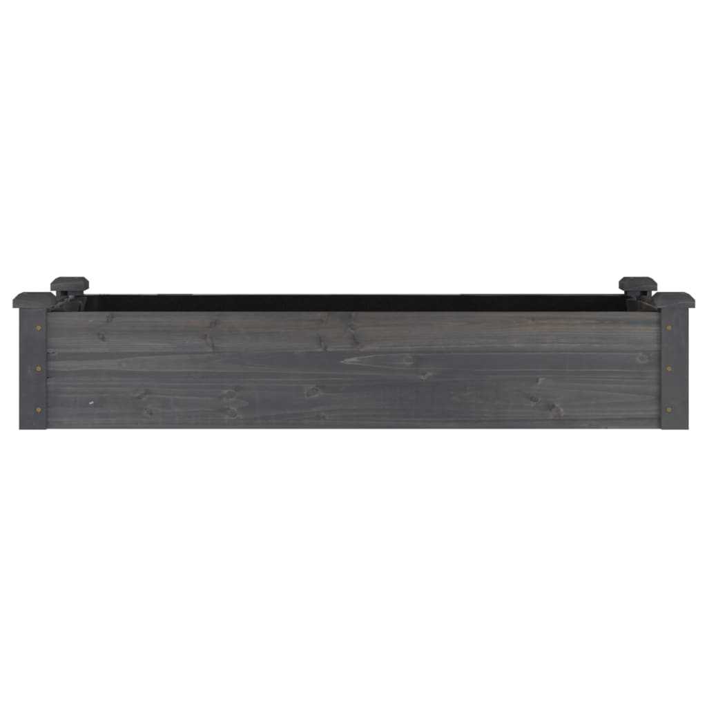 vidaXL Strat grădină înălțat cu căptușeală gri 120x45x25 cm lemn brad