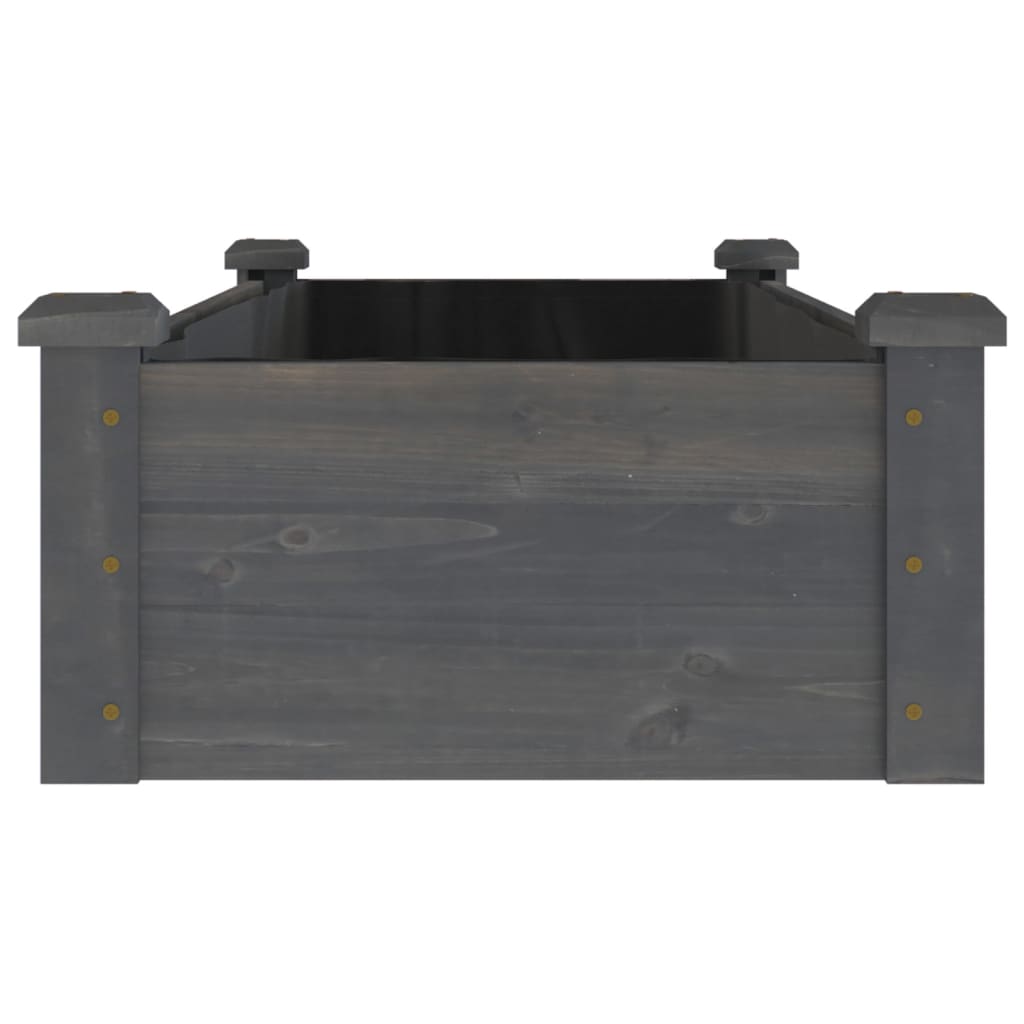 vidaXL Strat grădină înălțat cu căptușeală gri 120x45x25 cm lemn brad