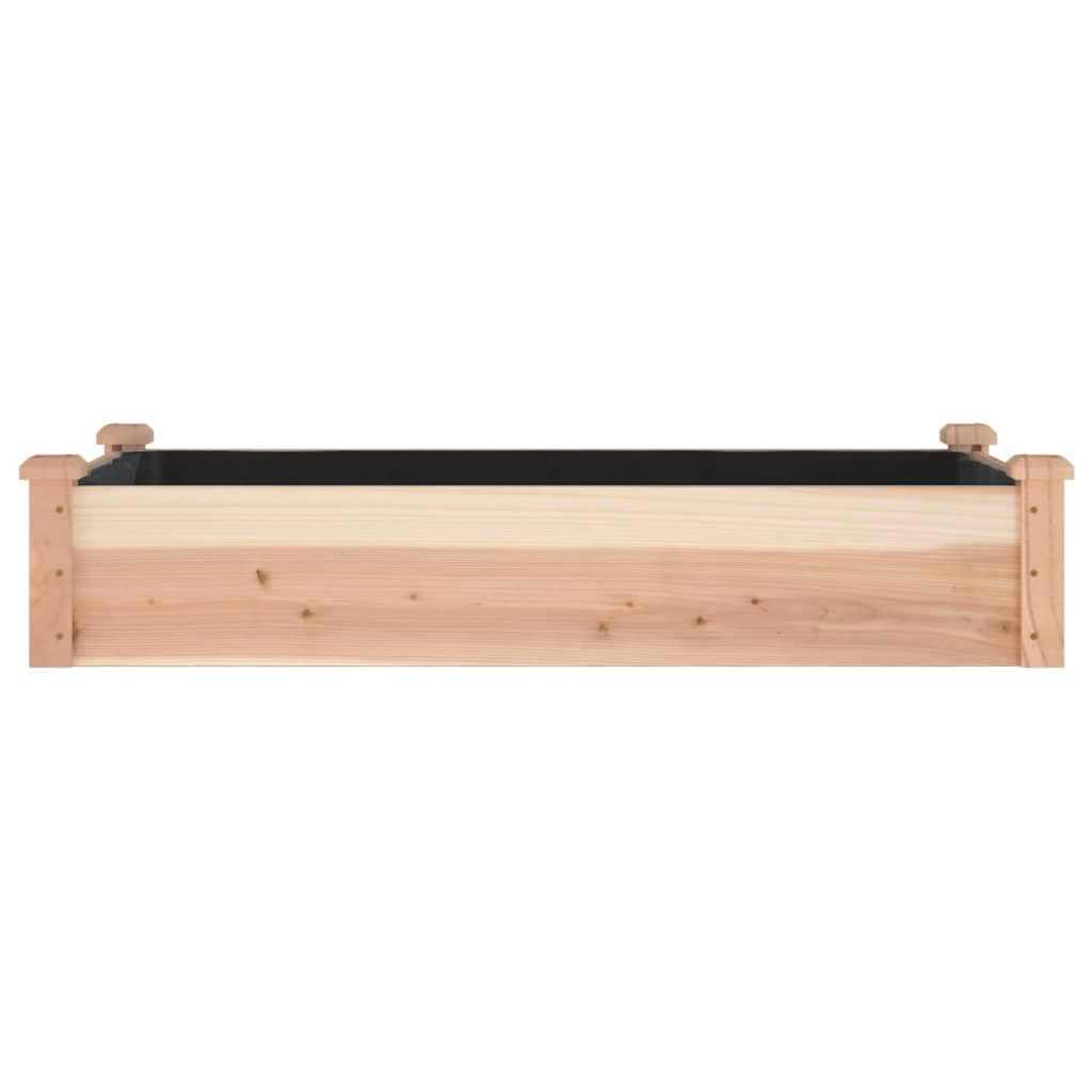 vidaXL Strat de grădină înălțat cu căptușeală, 120x60x25 cm, lemn brad