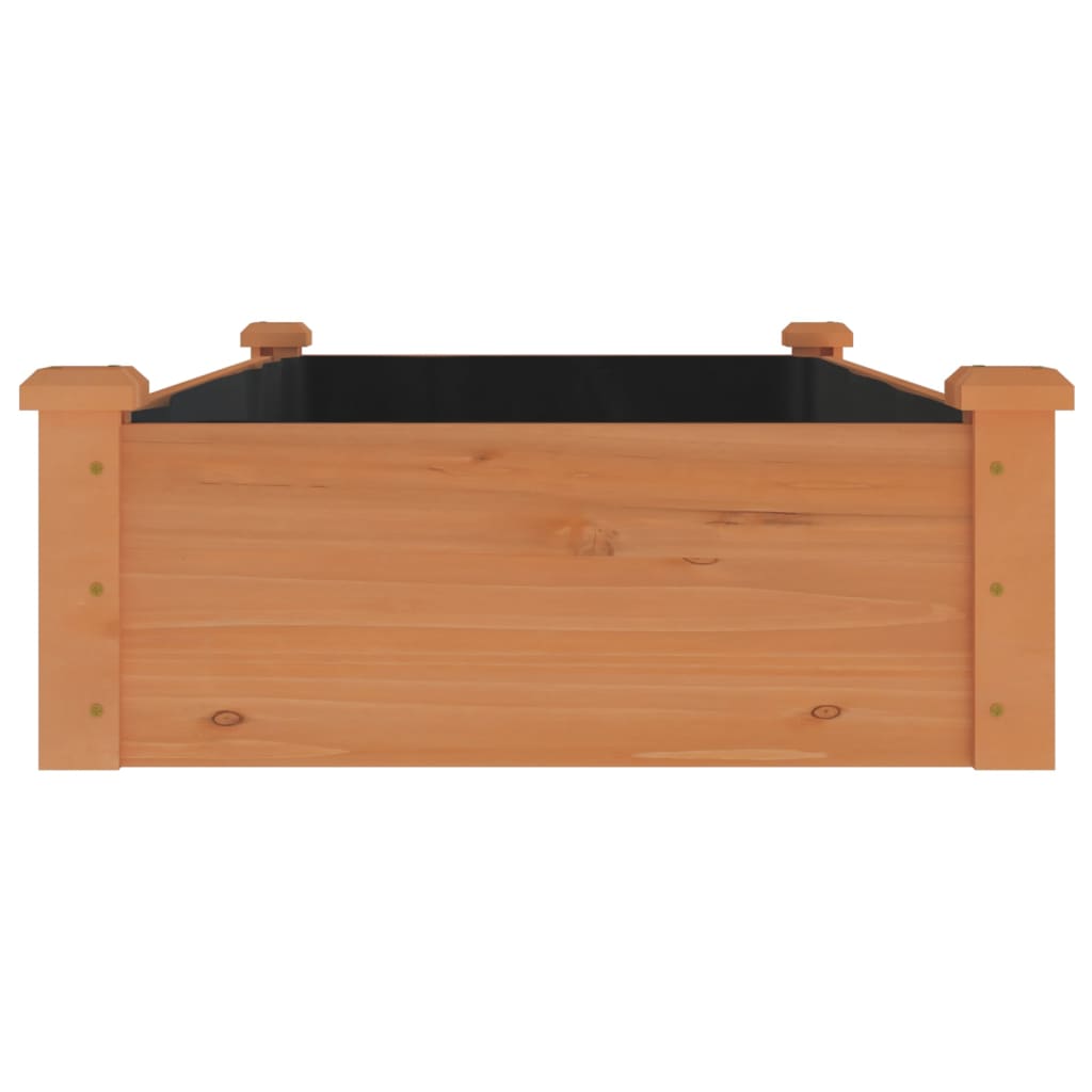 vidaXL Strat grădină înălțat cu căptușeală maro 120x60x25 cm lemn brad