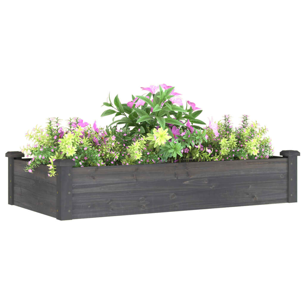 vidaXL Strat grădină înălțat cu căptușeală gri 120x60x25 cm lemn brad