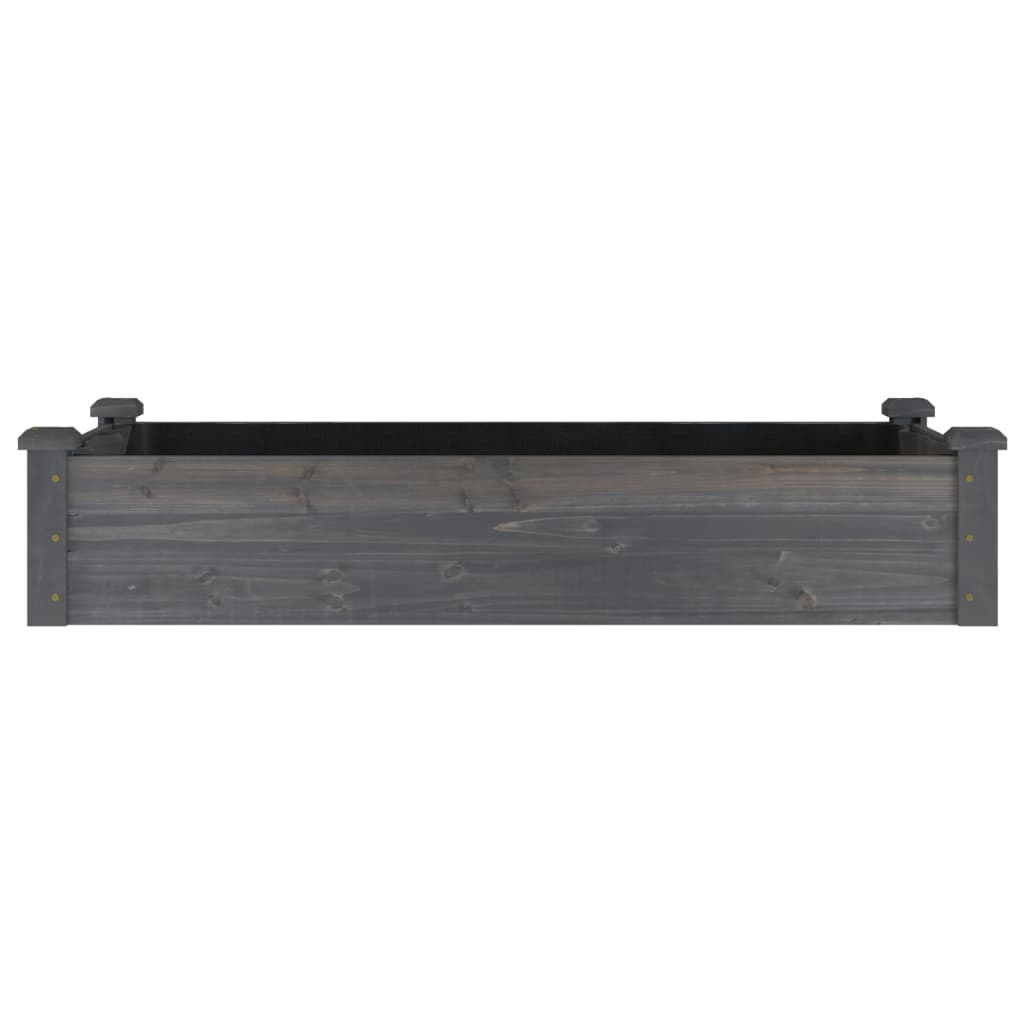 vidaXL Strat grădină înălțat cu căptușeală gri 120x60x25 cm lemn brad