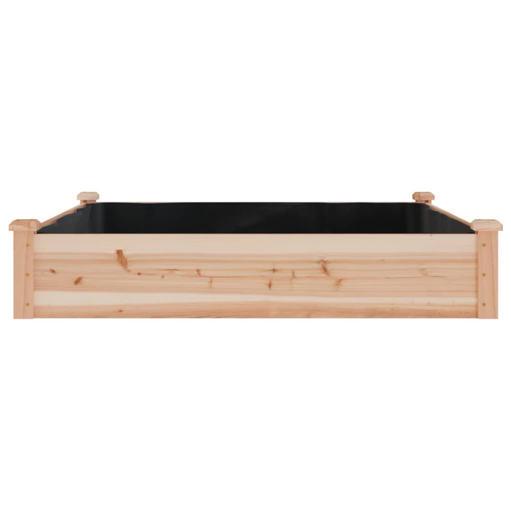 vidaXL Strat de grădină înălțat cu căptușeală, 120x120x25 cm lemn brad
