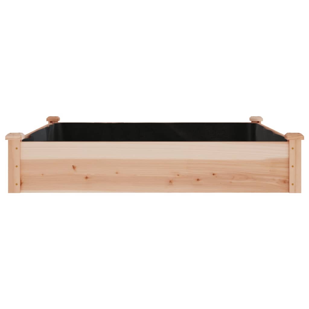 vidaXL Strat de grădină înălțat cu căptușeală, 120x120x25 cm lemn brad