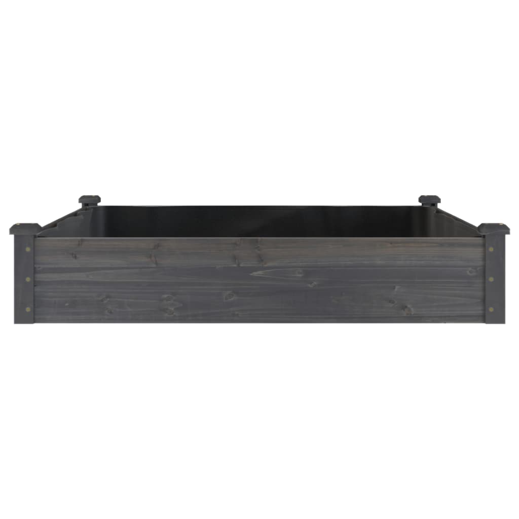 vidaXL Strat grădină înălțat cu căptușeală gri 120x120x25 cm lemn brad