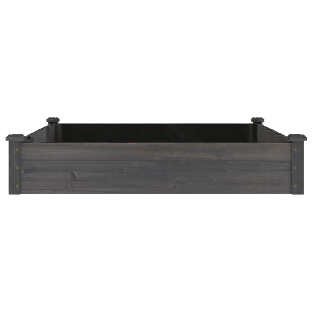vidaXL Strat grădină înălțat cu căptușeală gri 120x120x25 cm lemn brad