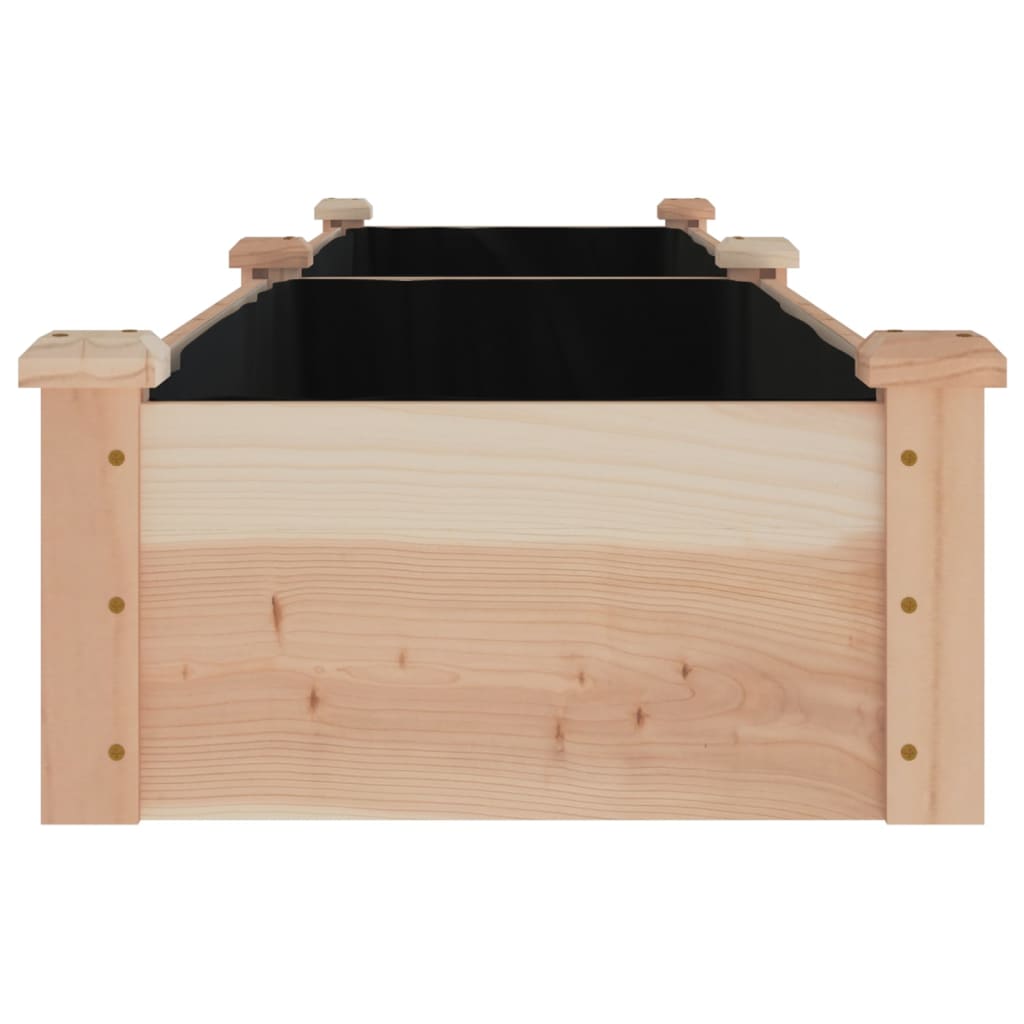 vidaXL Strat de grădină înălțat cu căptușeală, 240x45x25 cm, lemn brad