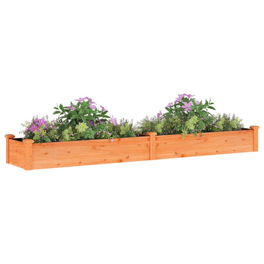 vidaXL Strat grădină înălțat cu căptușeală maro 240x45x25 cm lemn brad