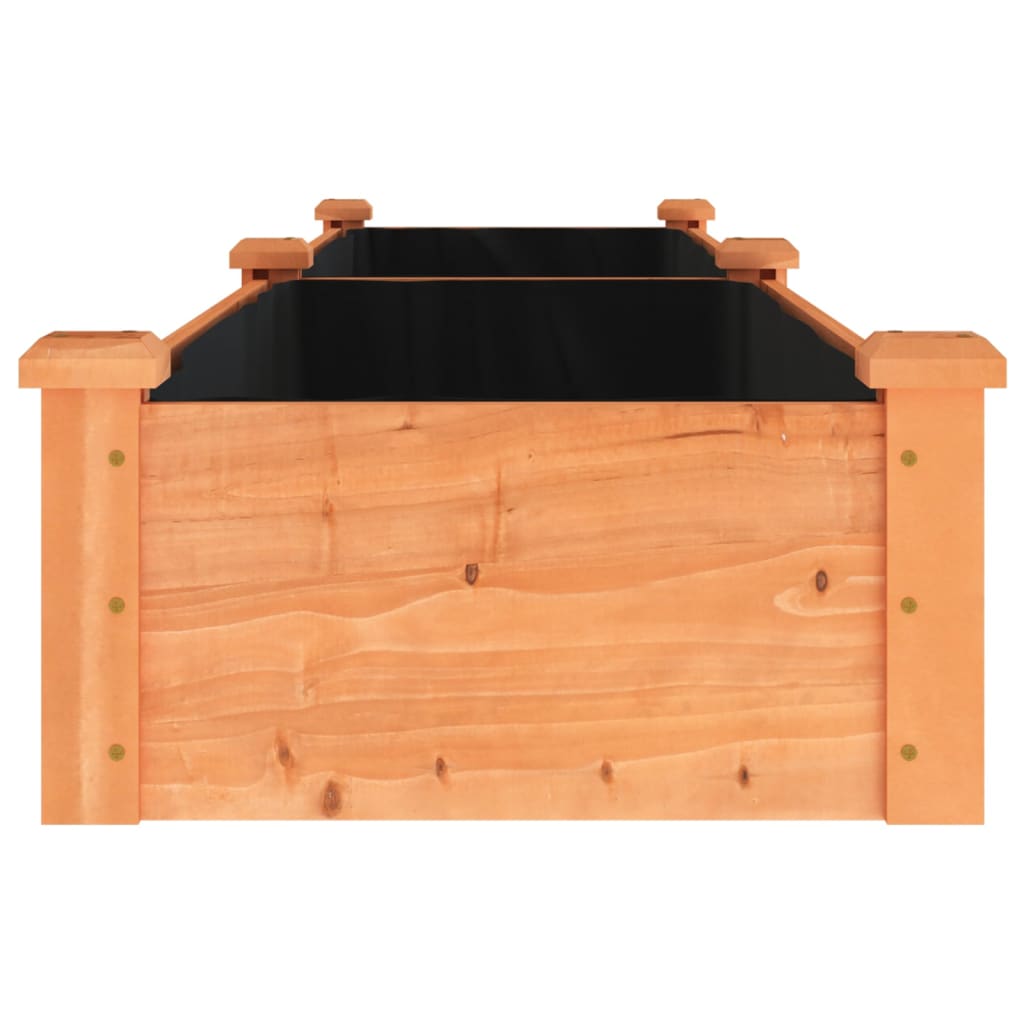 vidaXL Strat grădină înălțat cu căptușeală maro 240x45x25 cm lemn brad