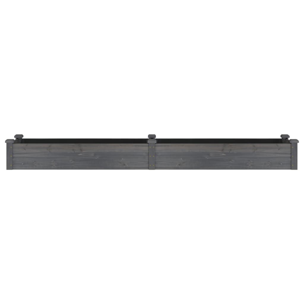 vidaXL Strat grădină înălțat cu căptușeală gri 240x45x25 cm, lemn brad