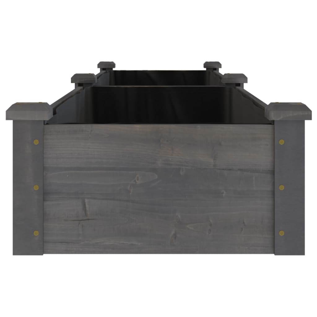 vidaXL Strat grădină înălțat cu căptușeală gri 240x45x25 cm, lemn brad