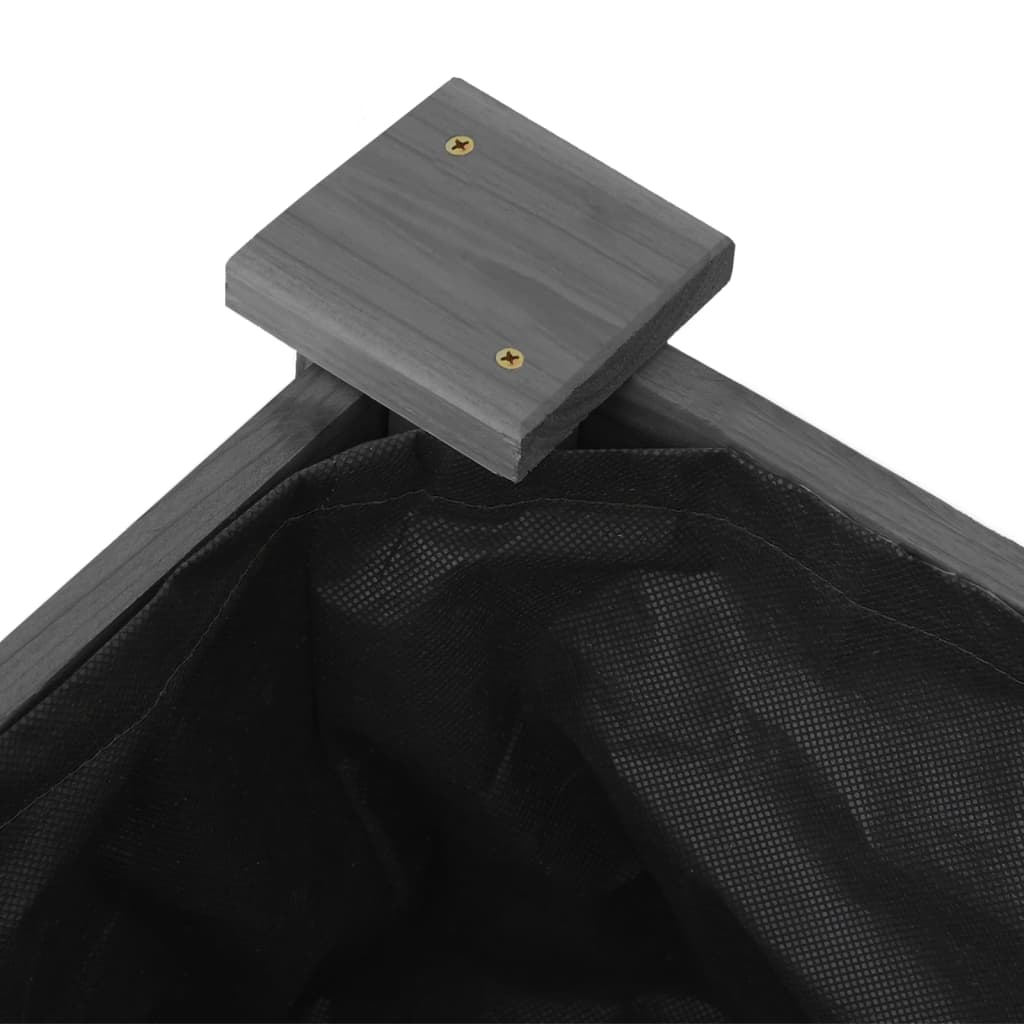 vidaXL Strat grădină înălțat cu căptușeală gri 240x45x25 cm, lemn brad