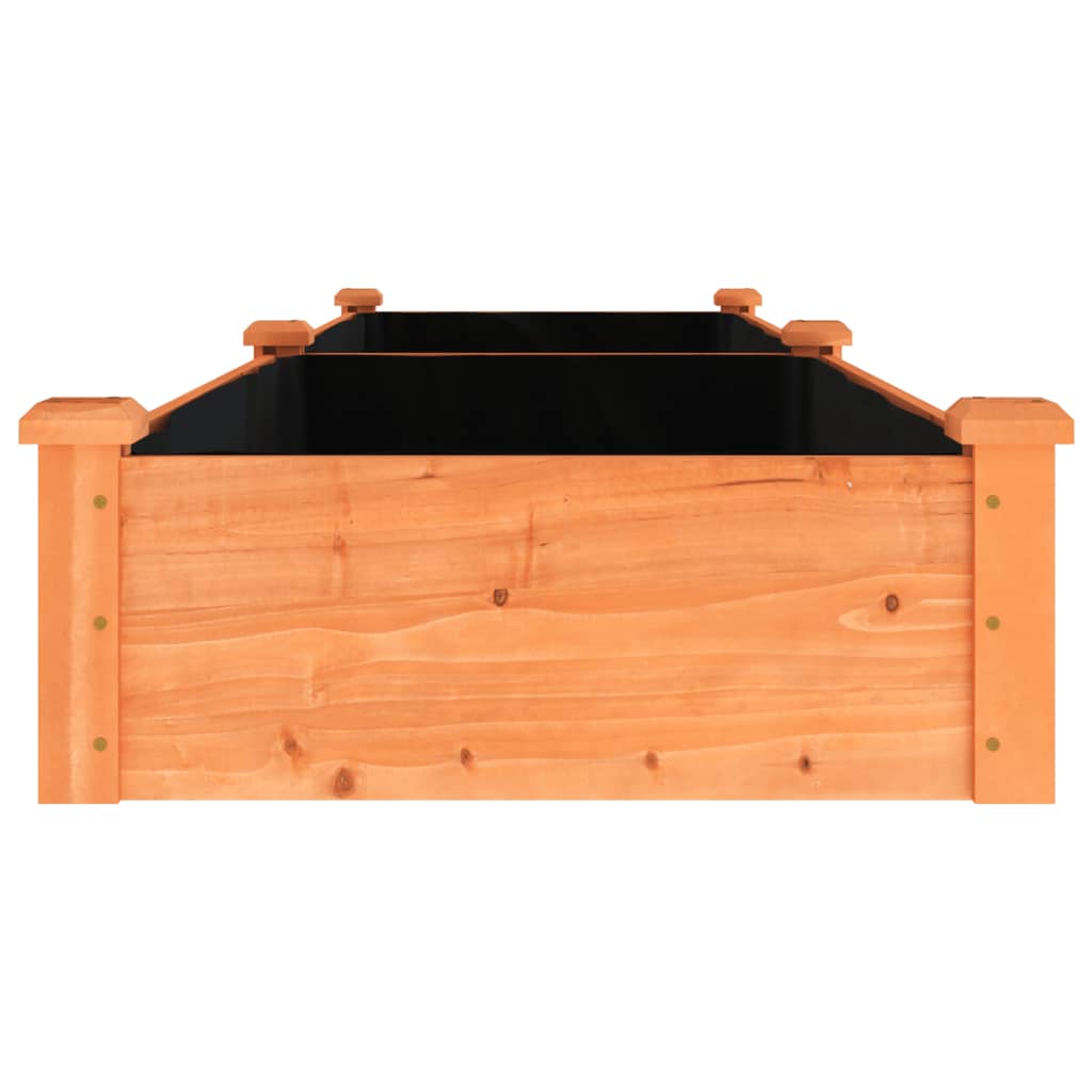 vidaXL Strat grădină înălțat cu căptușeală maro 240x60x25 cm lemn brad