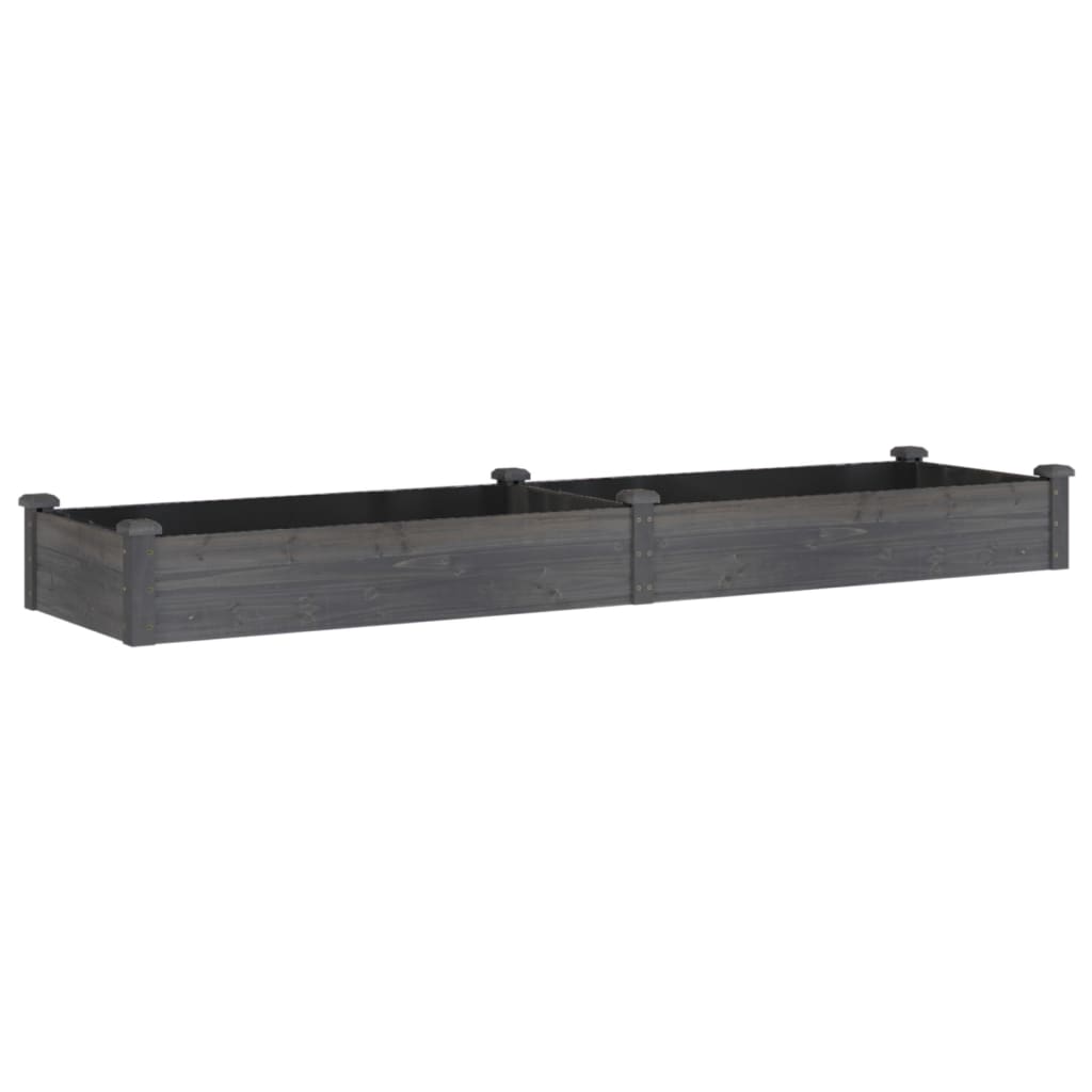 vidaXL Strat grădină înălțat cu căptușeală gri 240x60x25 cm, lemn brad