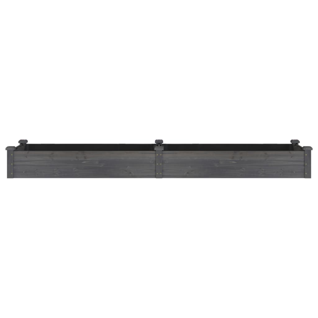 vidaXL Strat grădină înălțat cu căptușeală gri 240x60x25 cm, lemn brad