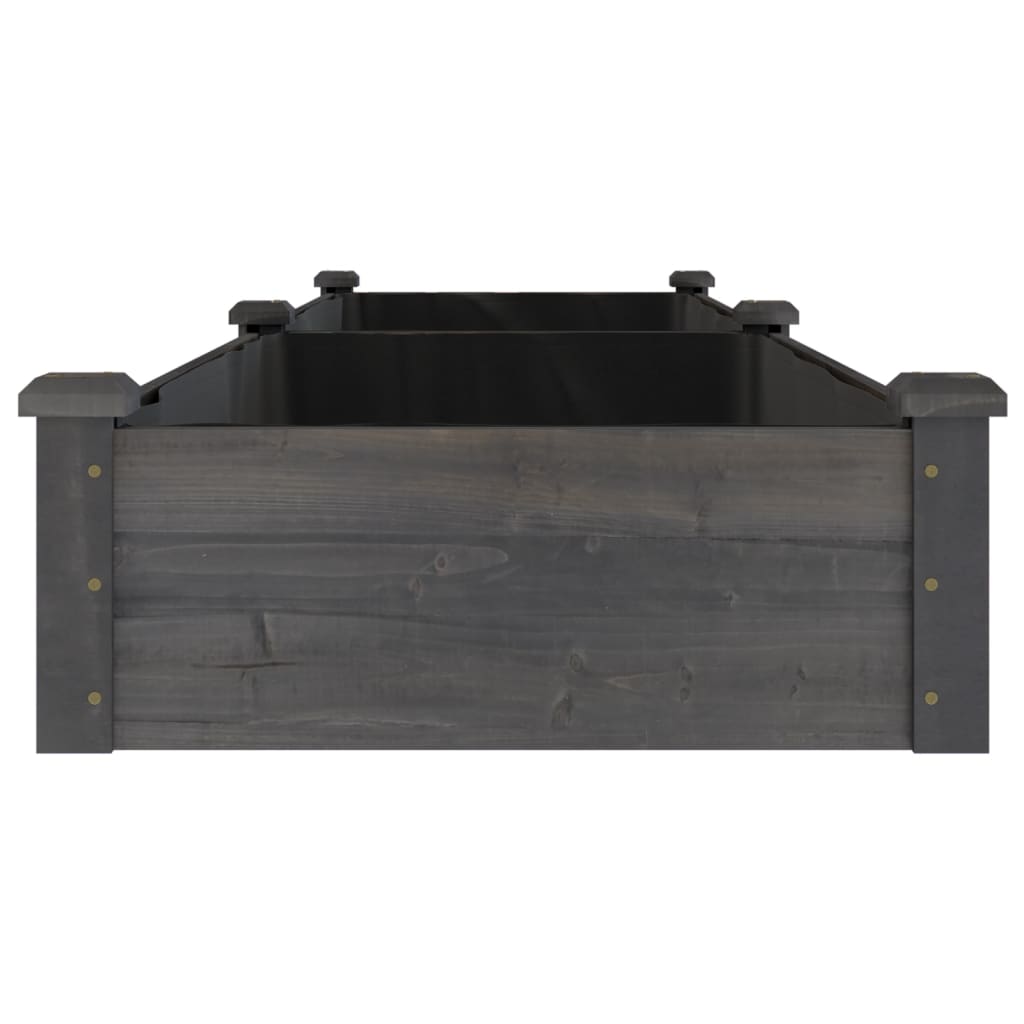vidaXL Strat grădină înălțat cu căptușeală gri 240x60x25 cm, lemn brad