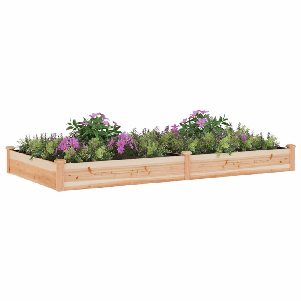 vidaXL Strat de grădină înălțat cu căptușeală, 240x120x25 cm lemn brad