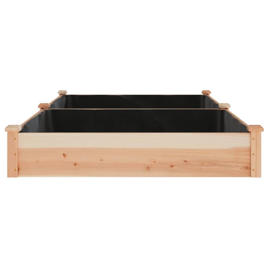 vidaXL Strat de grădină înălțat cu căptușeală, 240x120x25 cm lemn brad