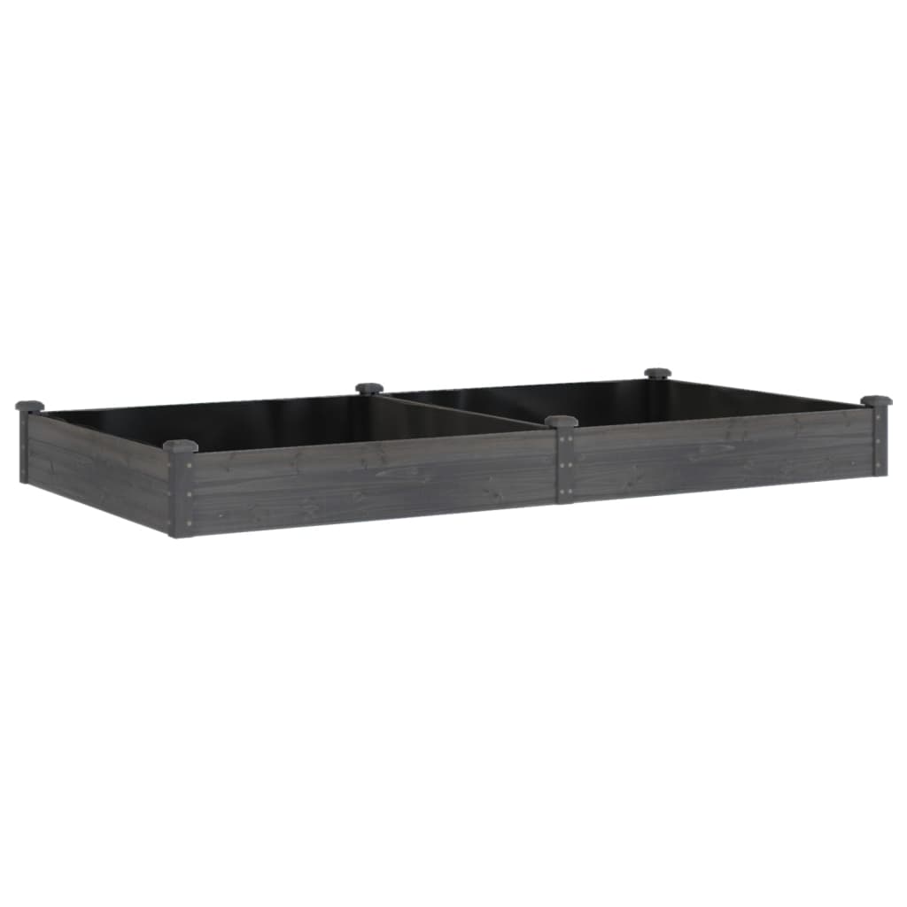 vidaXL Strat grădină înălțat cu căptușeală gri 240x120x25cm, lemn brad