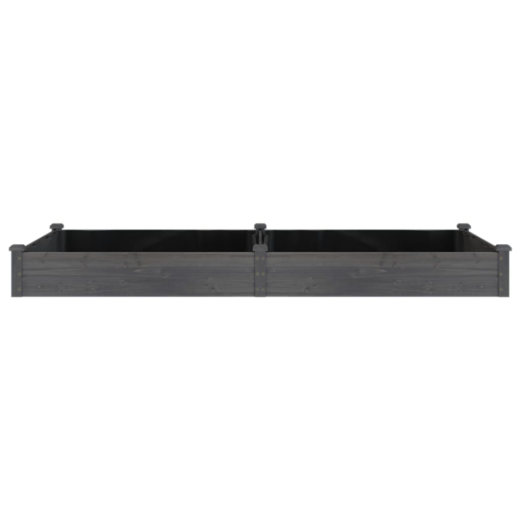 vidaXL Strat grădină înălțat cu căptușeală gri 240x120x25cm, lemn brad
