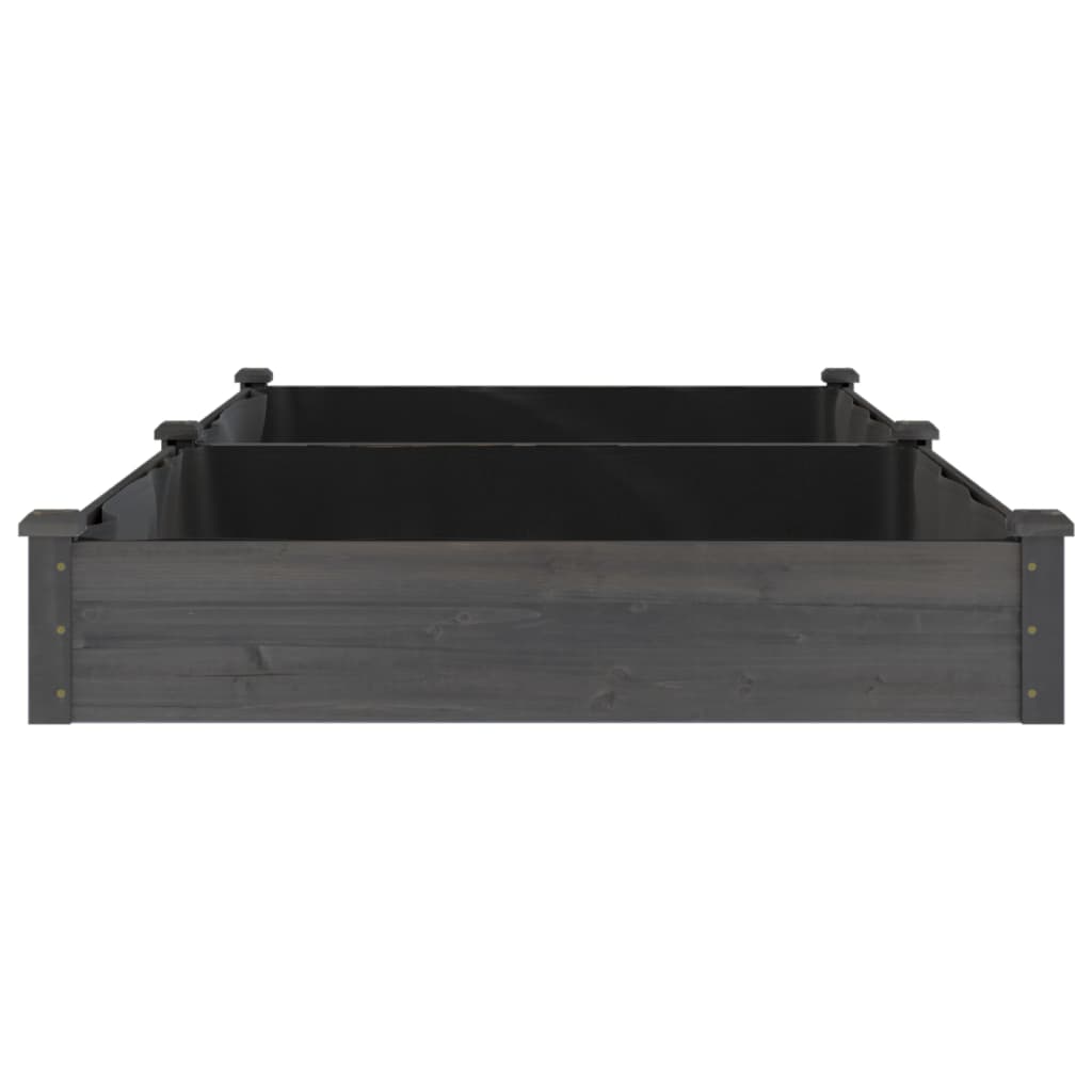 vidaXL Strat grădină înălțat cu căptușeală gri 240x120x25cm, lemn brad